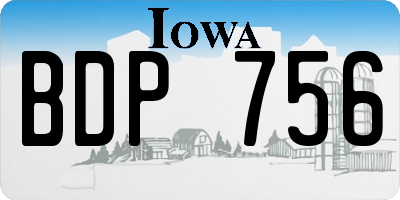 IA license plate BDP756