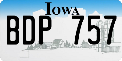 IA license plate BDP757