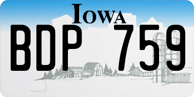 IA license plate BDP759