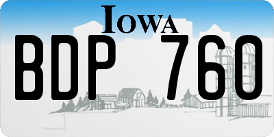 IA license plate BDP760