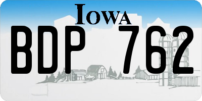 IA license plate BDP762