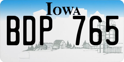 IA license plate BDP765