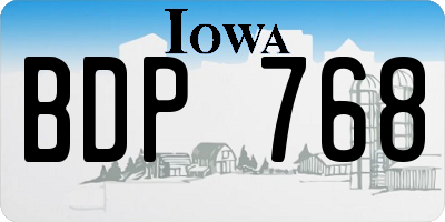IA license plate BDP768