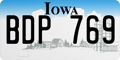 IA license plate BDP769
