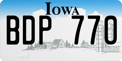 IA license plate BDP770