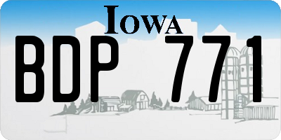 IA license plate BDP771