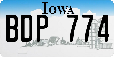 IA license plate BDP774