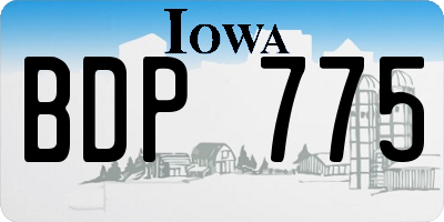 IA license plate BDP775