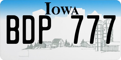 IA license plate BDP777