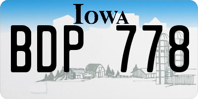 IA license plate BDP778