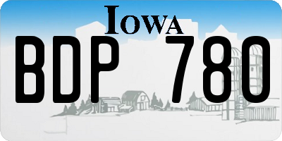 IA license plate BDP780
