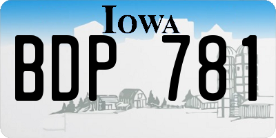 IA license plate BDP781