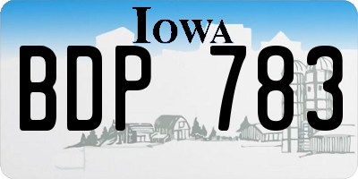IA license plate BDP783