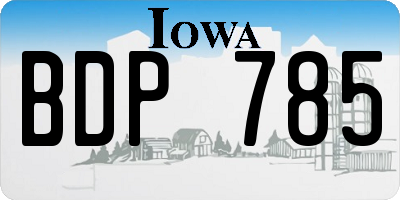 IA license plate BDP785
