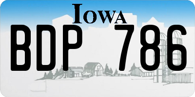 IA license plate BDP786