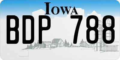 IA license plate BDP788