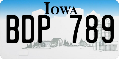 IA license plate BDP789