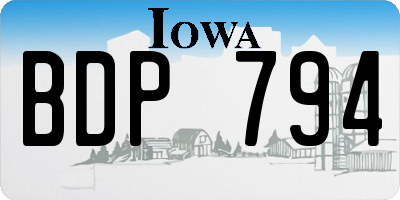 IA license plate BDP794