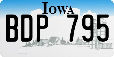 IA license plate BDP795
