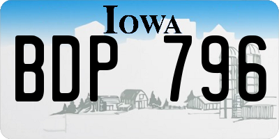 IA license plate BDP796