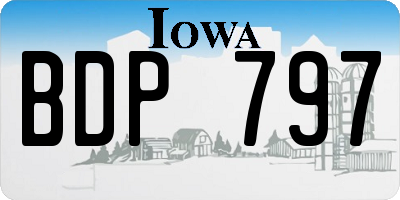 IA license plate BDP797