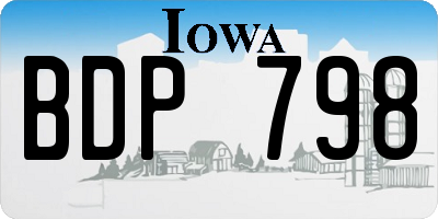 IA license plate BDP798