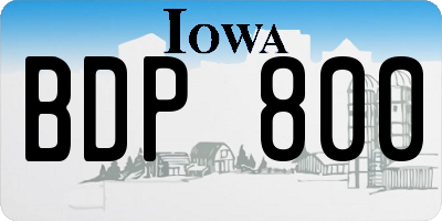 IA license plate BDP800