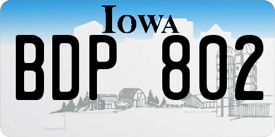 IA license plate BDP802