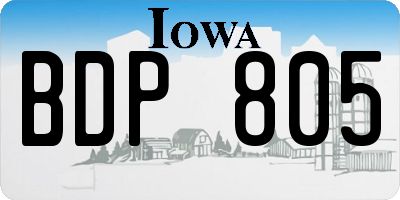 IA license plate BDP805
