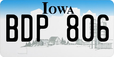 IA license plate BDP806