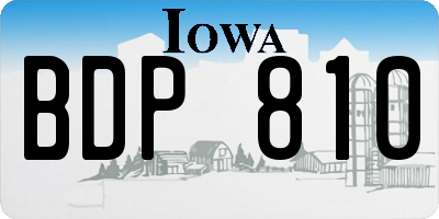 IA license plate BDP810