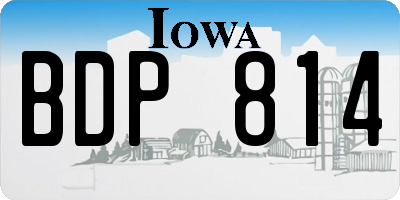 IA license plate BDP814