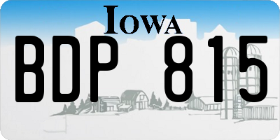 IA license plate BDP815