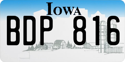 IA license plate BDP816