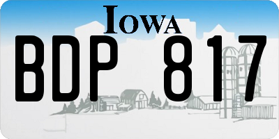 IA license plate BDP817
