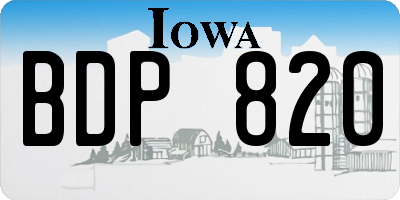IA license plate BDP820