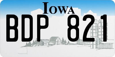 IA license plate BDP821