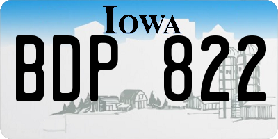 IA license plate BDP822
