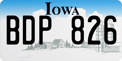 IA license plate BDP826