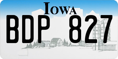 IA license plate BDP827