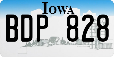 IA license plate BDP828