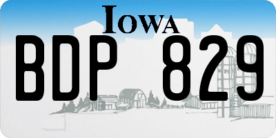 IA license plate BDP829