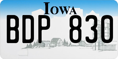 IA license plate BDP830