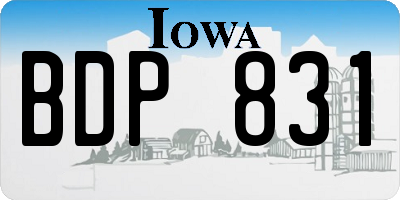 IA license plate BDP831