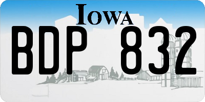 IA license plate BDP832