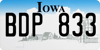 IA license plate BDP833