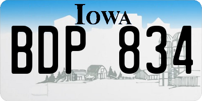 IA license plate BDP834