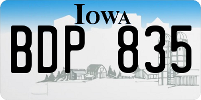 IA license plate BDP835