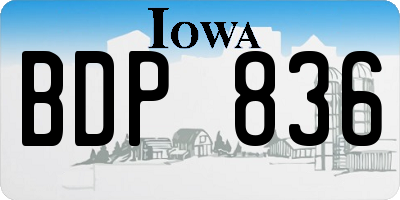 IA license plate BDP836