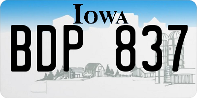 IA license plate BDP837
